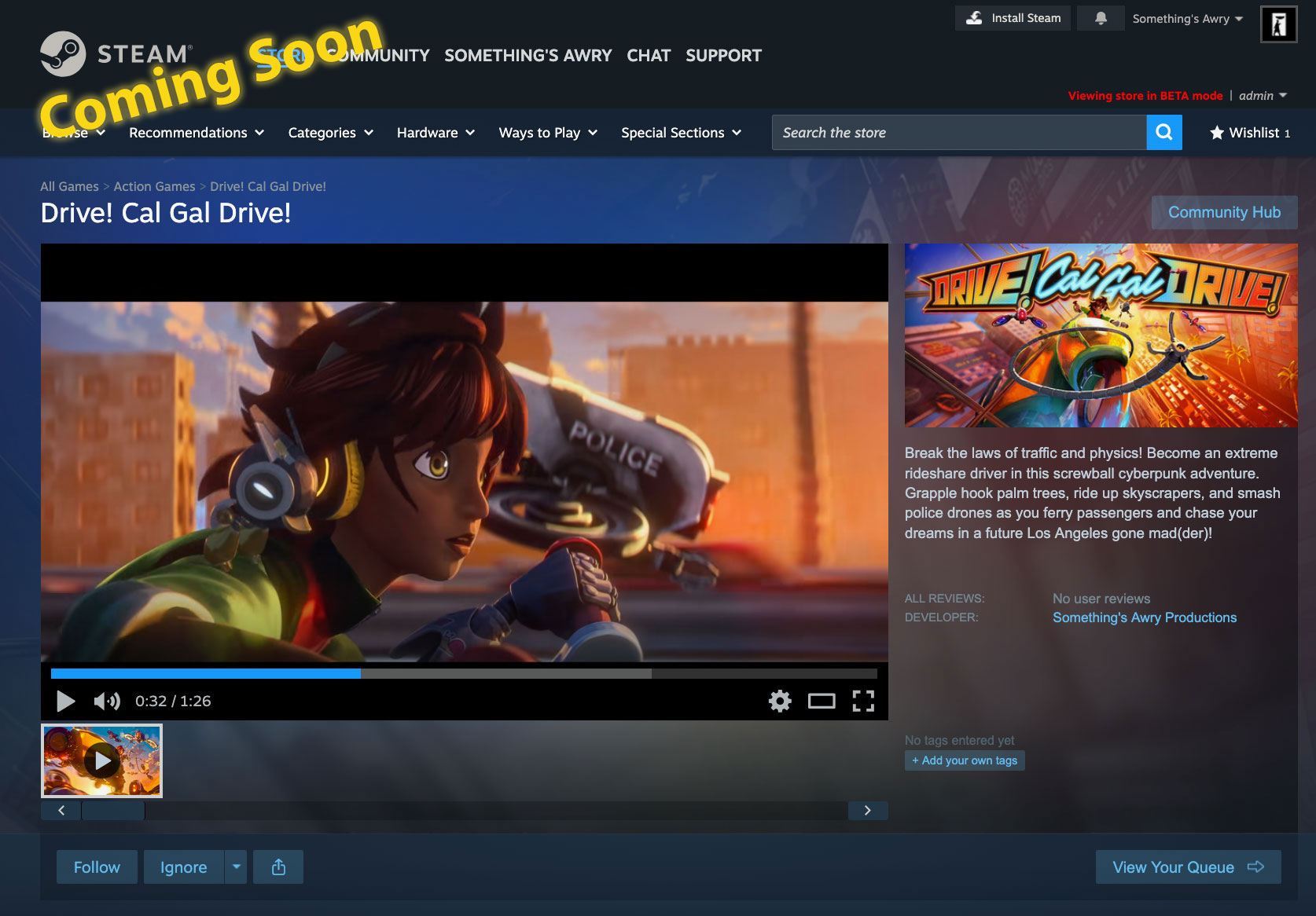 Drive Cal Gal Steam Dashboard
